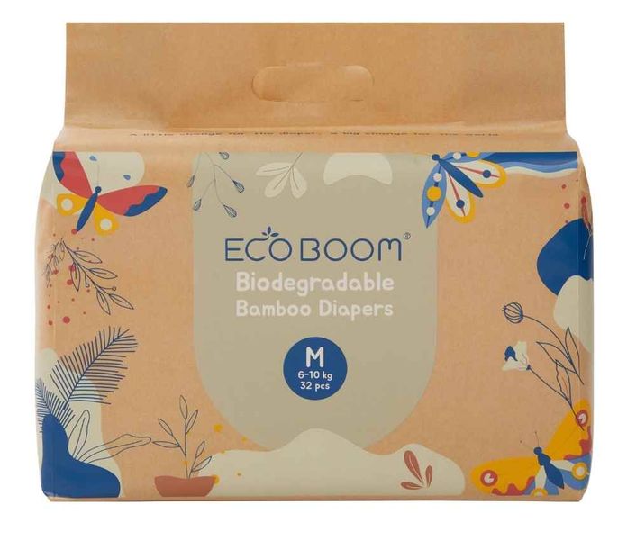 Eco Boom Joy Bamboo Nappies 3 M - 256 Pcs Biodegradable Eco-Friendly