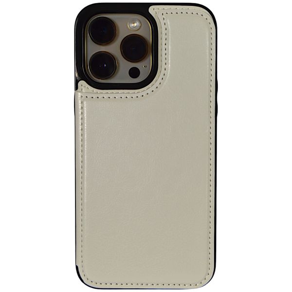 Phone Case with PU Leather Texture Card Holder - Iphone 15 Pro Max - White