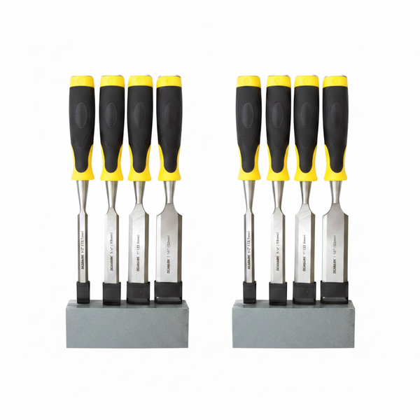 Deamark 4 Piece Wood Chisel Set with Sharpening Stone - 2 Pack