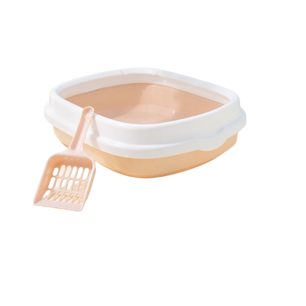 Large Cat Litter Box with Scoop-Pink