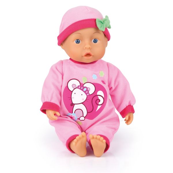 Bayer My First Baby Doll and Pacifier - Mouse Pink with 24 sounds (33cm)