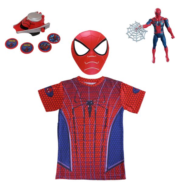 Spiderman Dress Up Costume Set with Action Figurine &amp; Accessories for Kids