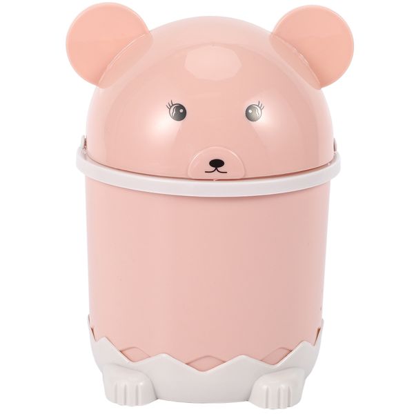 Trash Desktop With Lid Small Paper Basket Plastic Trash Can Blue