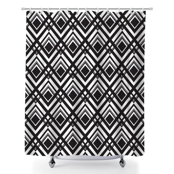 Bathroom Shower Curtain, Graphic Print Bath Curtain for Apartment