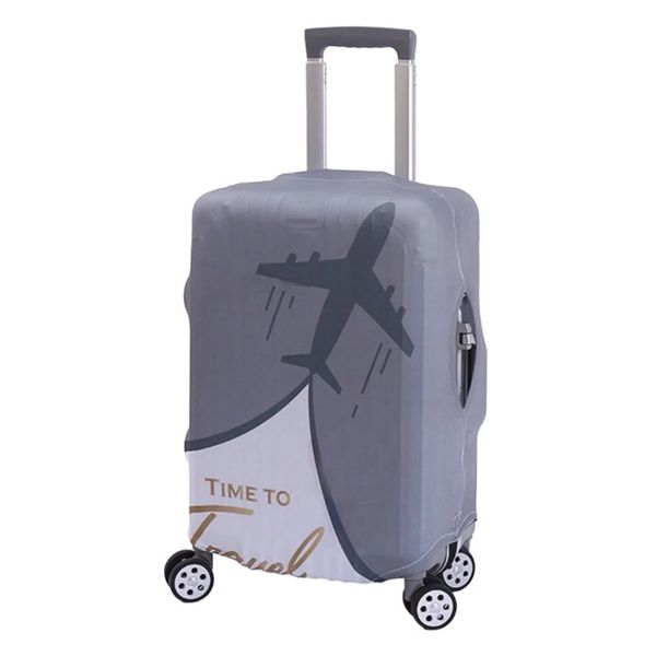 Time to Travel Printed Stretch Luggage Cover Protector