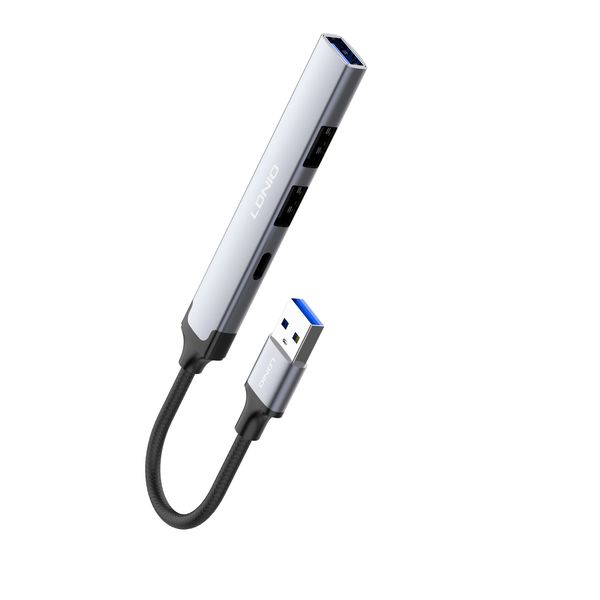 4Port USB 3.0 Hub-5Gbps High-Speed Data Transfer USB to USB-C Adapter LDNIO