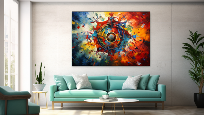 Canvas Wall Art - Dharma Wheel Abstract - JT0163