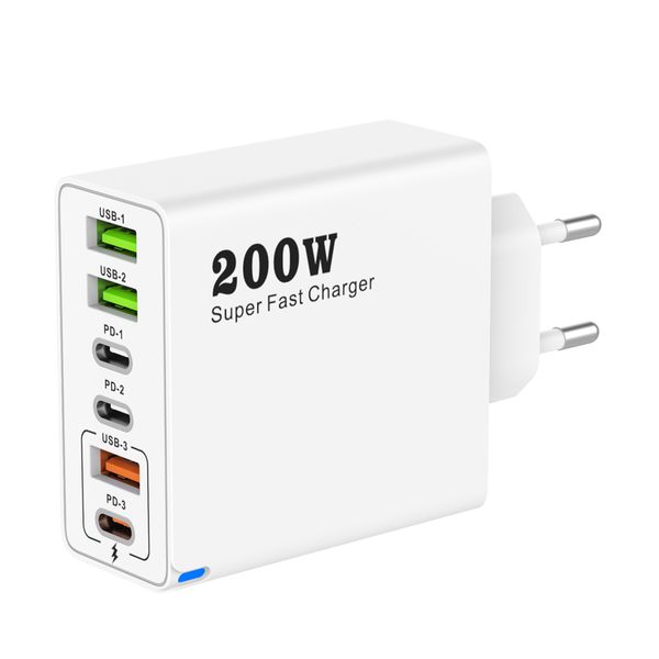 IPSTYLE 6 Ports Fast Charger USB C PD Quick Charge Wall Phone Adapter
