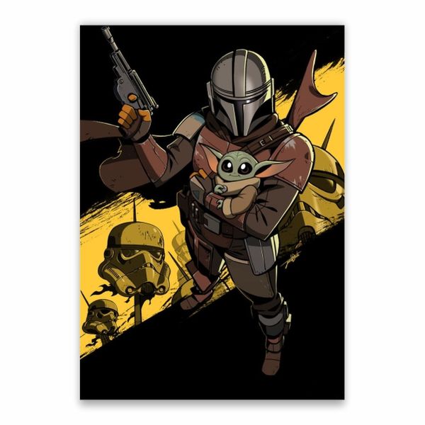 The Mandalorian Yellow Background Poster - A1