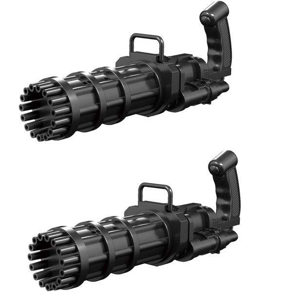 JB LUXX 38cm 15 HOLE Gatling Electric Bubble Machine - Set of 2