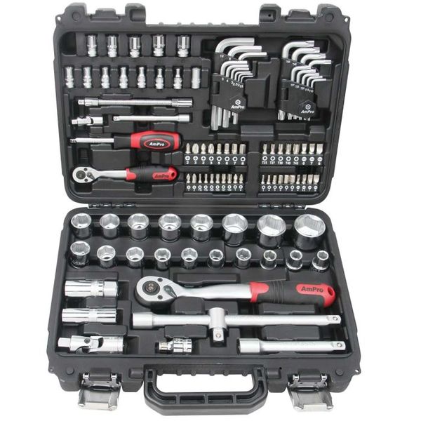 Ampro 98 Piece Socket and Bit Set 14 &amp; 12 Bolt Fit