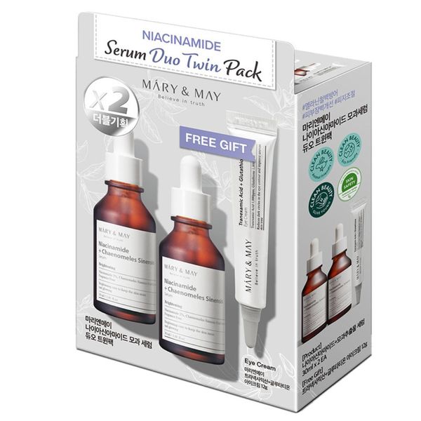 Mary &amp; May Niacinamide Serum Duo Twin Pack (30ml x2 + Eye Cream 12g)