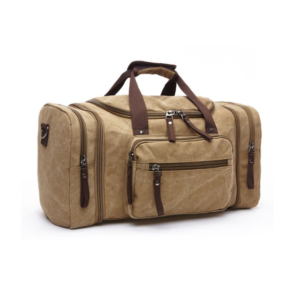 Canvas Travel Bag, Overnight Weekend Bag, Travel Tote Bag