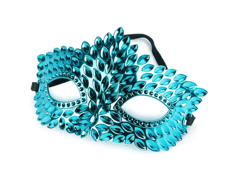 Blue Feather Masquerade Mask