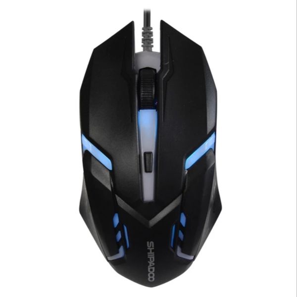 Shipadoo S500 High Performance 1600dpi LED Gaming Mouse - Black