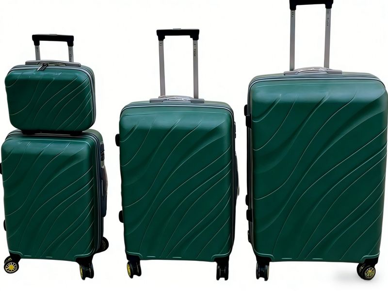 4-Piece ABS Luggage Set Hard Shell Travel Suitcase LC-2228-NC(Yellow)