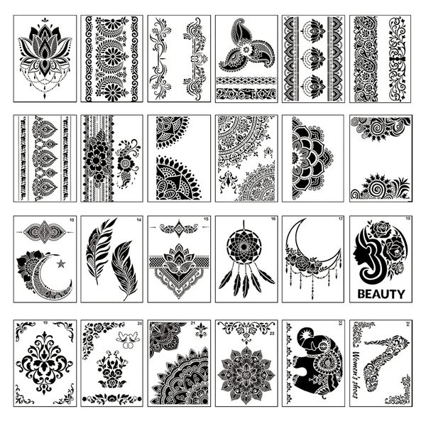 Craft Stationery Lace Mandala Stencils Set of 24(A4)