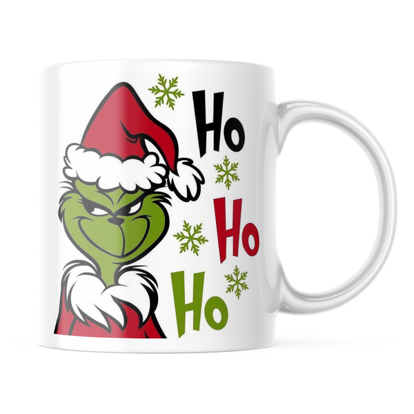 Ceramic Grinch Ho Ho Ho Mug - White - 11-Ounces