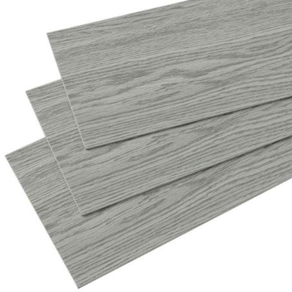 Peel and Stick Grey Wood Pattern Vinyl Floor Tiles - Easy Self-Adhesive