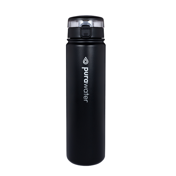 Pura Water (Max) - Steel Water Filtering Bottle - 680ml (black)