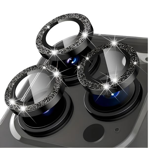 Sparkling Lens Protector Compatible with iPhone 13 Series - Black