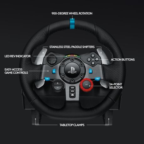 Logitech G29 Driving Force Racing Wheel and Floor Pedals, PS5,PS4