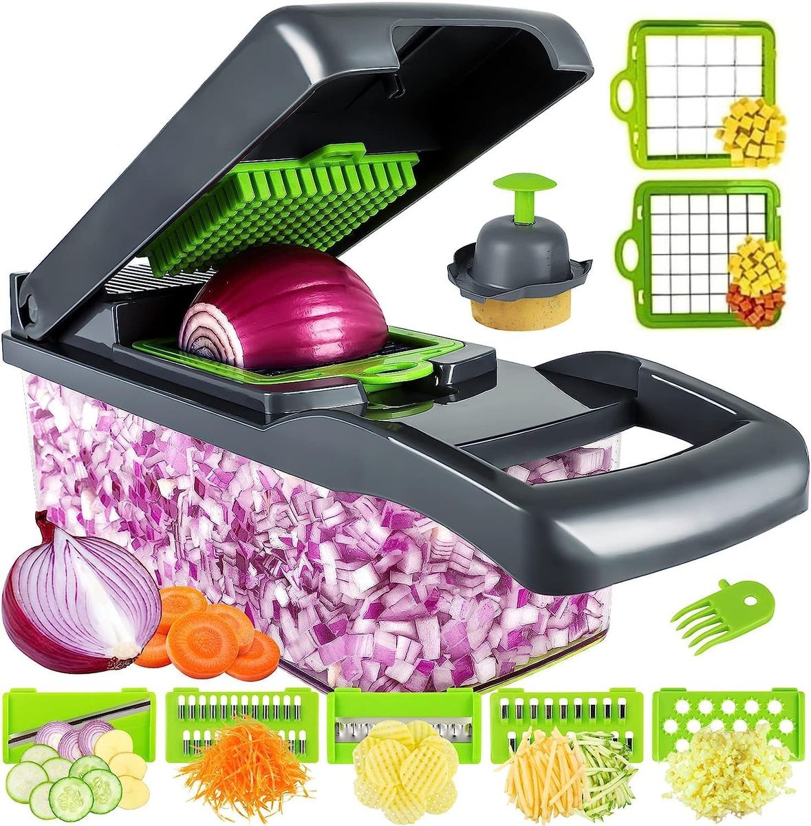 14-in-1 Safe Vegetable & Fruit Chopper with Slicer