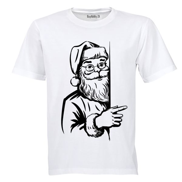 Peeking Santa - Christmas - Kids T-Shirt