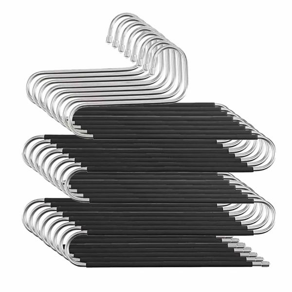8Packs Hangers for Pants Clothes Hanger Non Slip Updated S-Shaped 5 Layers