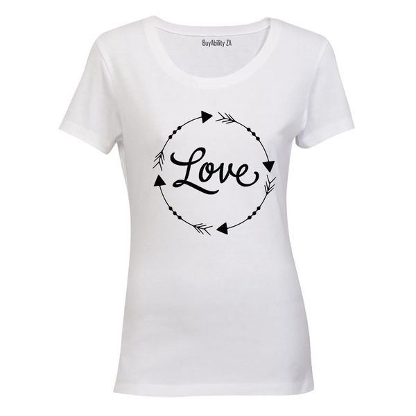 Love - Circular Design - Ladies - T-Shirt - White