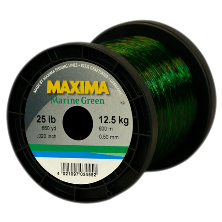 Maxima Nylon Fishing Line, 12.5KG/25LB 0.50MM, Colour Marine Green, 600M  Spool, Shop Today. Get it Tomorrow!