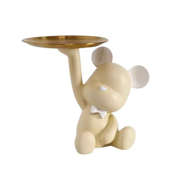 Chic Bear Key and Candy Tray Ornament - Beige