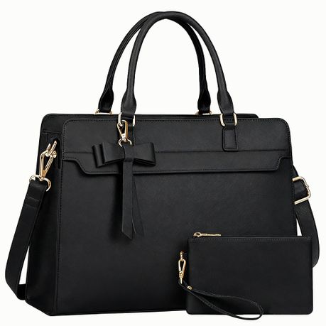 Large Laptop Bag 15.6 Inch for Ladies Tote Handbag Briefcase with Small Bag Image