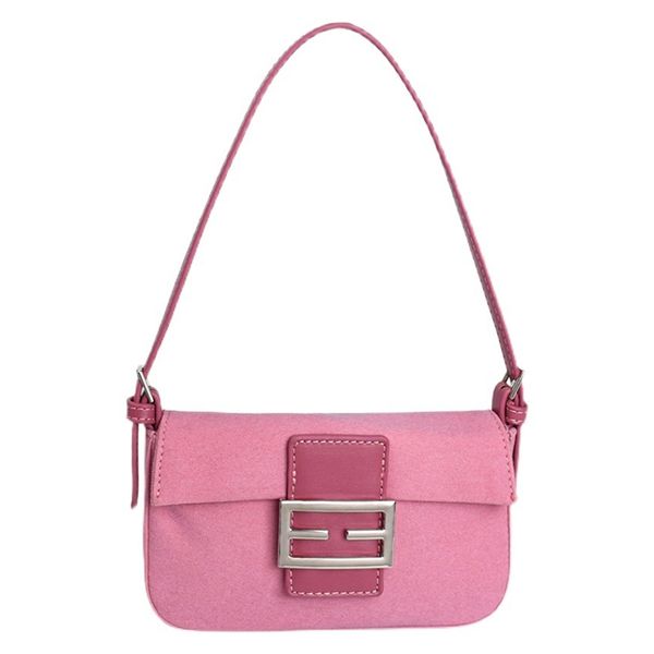 Vintage Matte Rose Pink Baguette Underarm Bag - Rose Pink