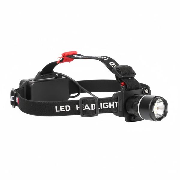 Rechargeable LED Headlamp with Adjustable Zoom - Black