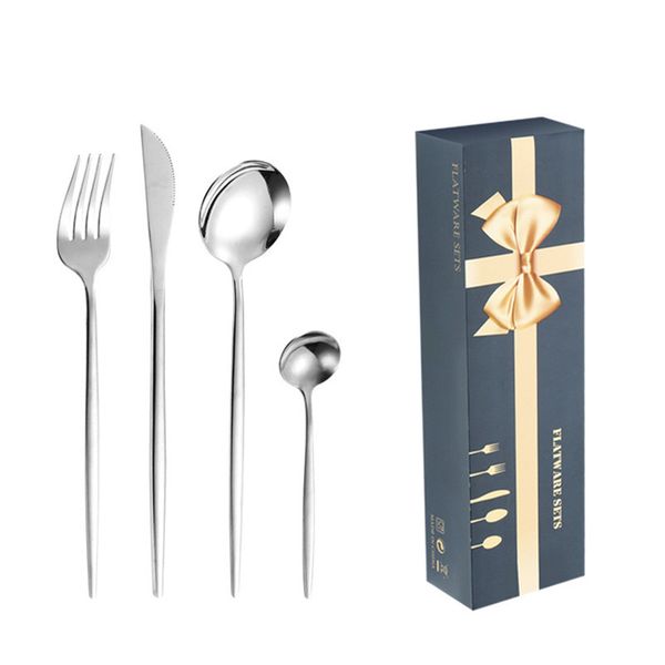 24pcs Stainless Steel Flatware Cutlery Set for Home Kitchen Restaurant Hote