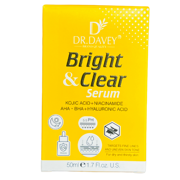 Bright &amp; Clear Serum KOJIC ACID + NIACINAMIDE AHA BHA + HYALURONIC ACID