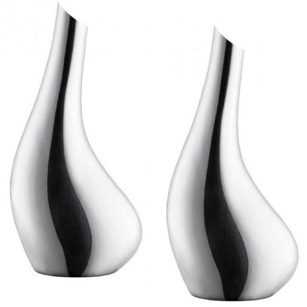 Vagnbys Vase: Swan Solitaire Single Stem Vase in Silver Stainless Steel x 2