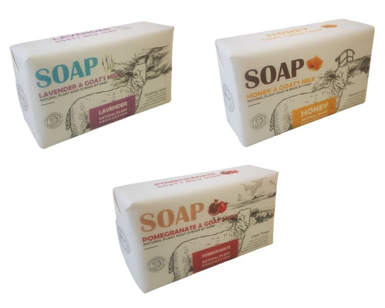 Goat's Milk, Lavender, Pomegranate &amp; Honey Goat's Milk Soaps- Pack of 3