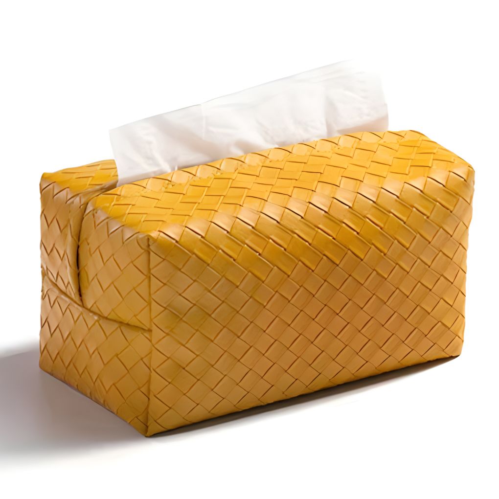Chenshia PU Leather Tissue Box - Woven Napkin Holder for Home,Vanity,Office