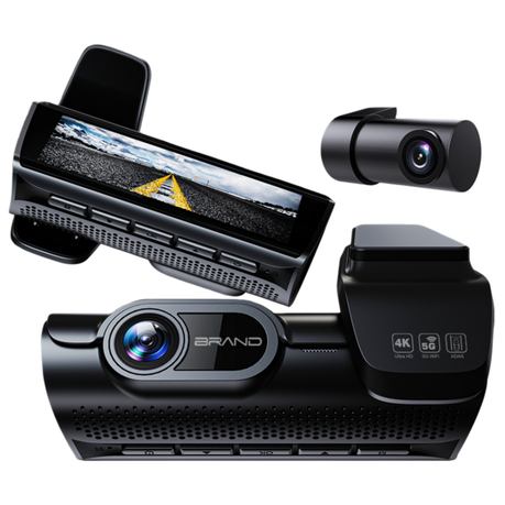 4K Front Rear Dash Cam with GPS, WiFi, Night Vision, 170 Wide Angle