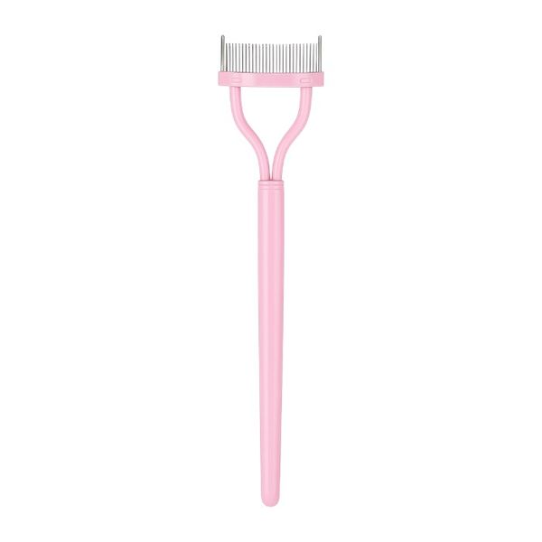 Stainless Steel Precision Eyelash Comb - Pink