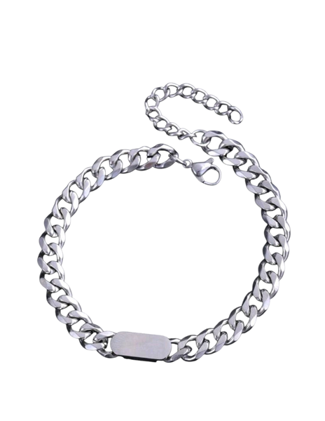 Stainless Steel Cuban Link Bracelet for Men