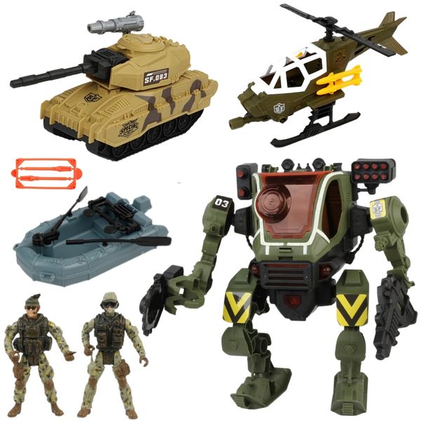 TEETO TOYS Military Toy Car Playset with Figurines - Pretend Play - Toys for Boys