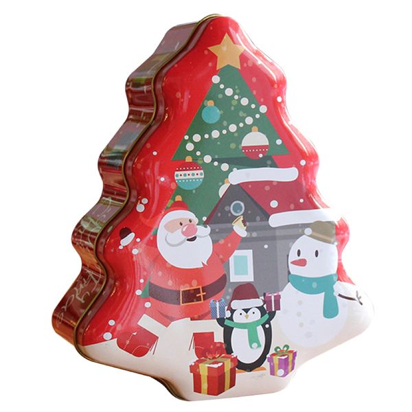 Home Decor Christmas Tree Shaped Cookie Candy Storage Tin - 18 x 15 x 6.5cm