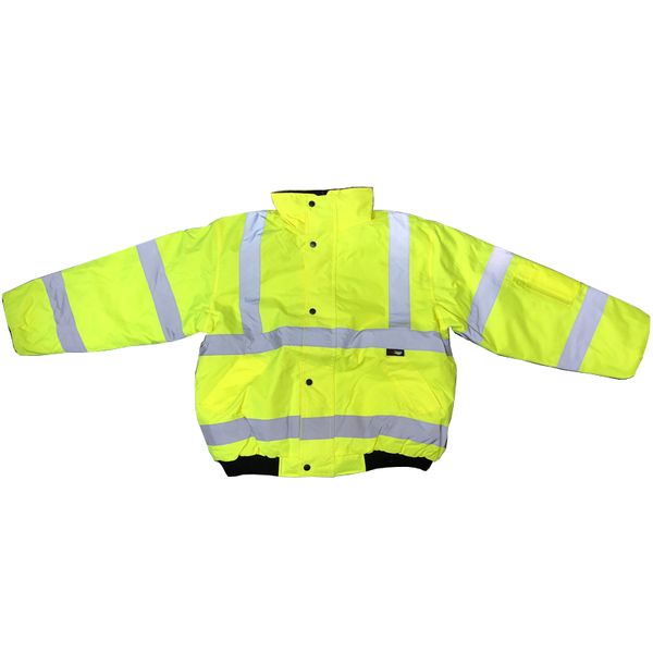 Supertouch Branded Small Yellow Hi-Vis High Visibility Bomber Jacket Coat