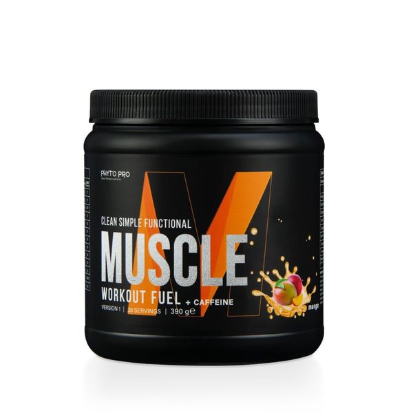 Muscle Workout Fuel with Caffeine, Mango 390g
