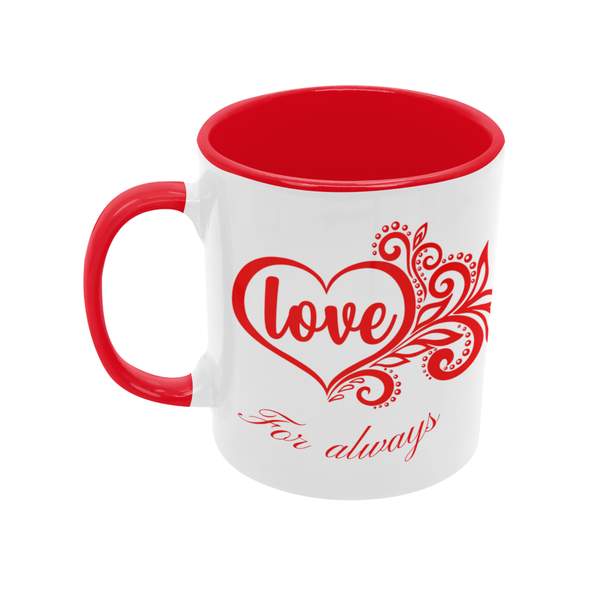 Queen Love Romantic Mug, White, Red Ceramic 0.32 L 1 Pack Mug