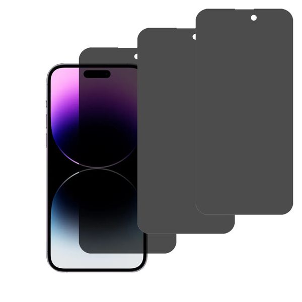 3 Pack Matte Privacy Tempered Glass Screen Protector For iPhone Series 15
