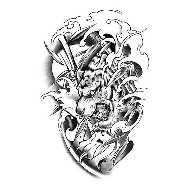 Temporary Tattoo ,Tiger of Fire